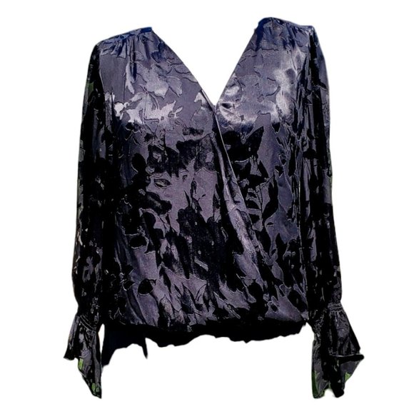 WHBM Silk Blend Floral Burnout Blouse - NWT - Picture 2 of 15